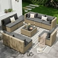 thumbnail image 6 of UDPATIO 9 Pieces Outdoor Patio Furniture Set, Outdoor Wicker Patio Conversation Set with Cushions for Backyard, Porch, Garden(Gray), 6 of 6
