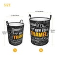 thumbnail image 2 of Lsque Travel pattern Laundry Hamper Basket, Tall Woven Rope Hamper Basket for Clothes, Lightweight Storage Basket, Collapsible Waterproof-Small, 2 of 8