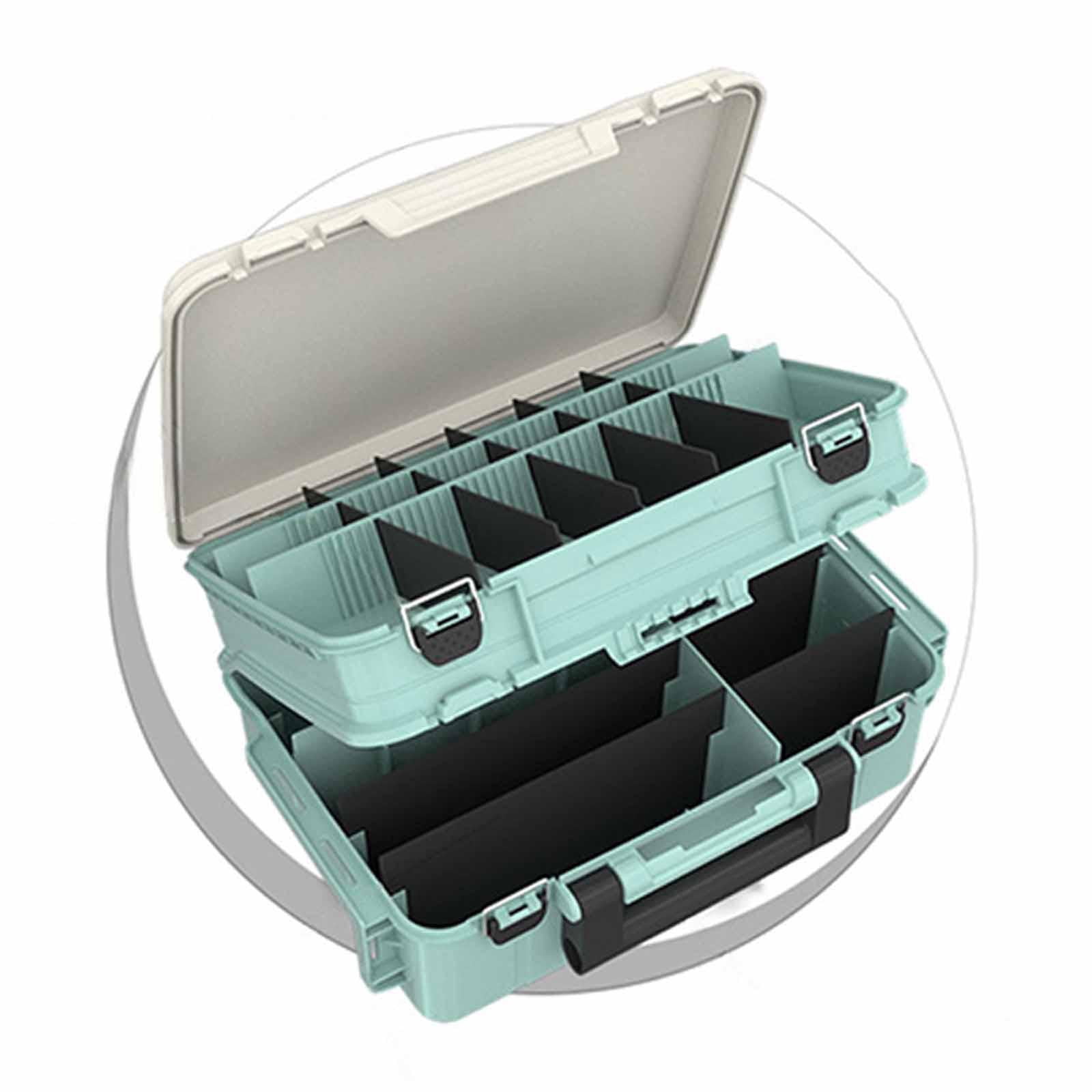 Wswqop Fishing Tackle Box Container Lightweight Accessories Holder Organizer for Travel blue