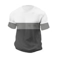 thumbnail image 4 of XUNKUSGA T Shirts for Man Casual Waffle Knit Crewneck Short Sleeve Tee Shirts Mens Fashion Color Block Summer Tops Basic Slim Fit Muscle Tee Shirts S-5XL Gray, 4 of 7
