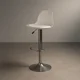 thumbnail image 2 of Silla para Bar y Barra de Cocina con Respaldo y Reposapies de Altura Ajustable Banco Taburete Giratorio con Asiento Acolchado de Diseño Moderno Blanco, 2 of 8