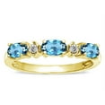 thumbnail image 2 of Star K � Oval 5x3 Genuine Blue Topaz three stone oval band, 2 of 9