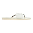thumbnail image 5 of Sam Edelman Luciana Thong Slide Sandals Black White Rhinestone Flat Sandal (BLACK WHITE, 8.5), 5 of 6