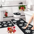 thumbnail image 6 of Christmas Bathroom Rugs Sets 4 Pcs with Toilet Cover, Snowflake Bath Mat for Bathroom, Bathroom Rugs Non Slip Washable Bathroom Mat with U-Shaped Toilet Mat for Toilets, 6 of 7