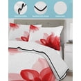 thumbnail image 4 of Red Flower Twin XL Size Down Alternative Comforter,Lightweight Comforter Quilt Bedding Set with Pillow Shams Boho Modern Floral Abstract Ombre Leaf White Bed Comforter Duvet Insert 68"x98", 4 of 7