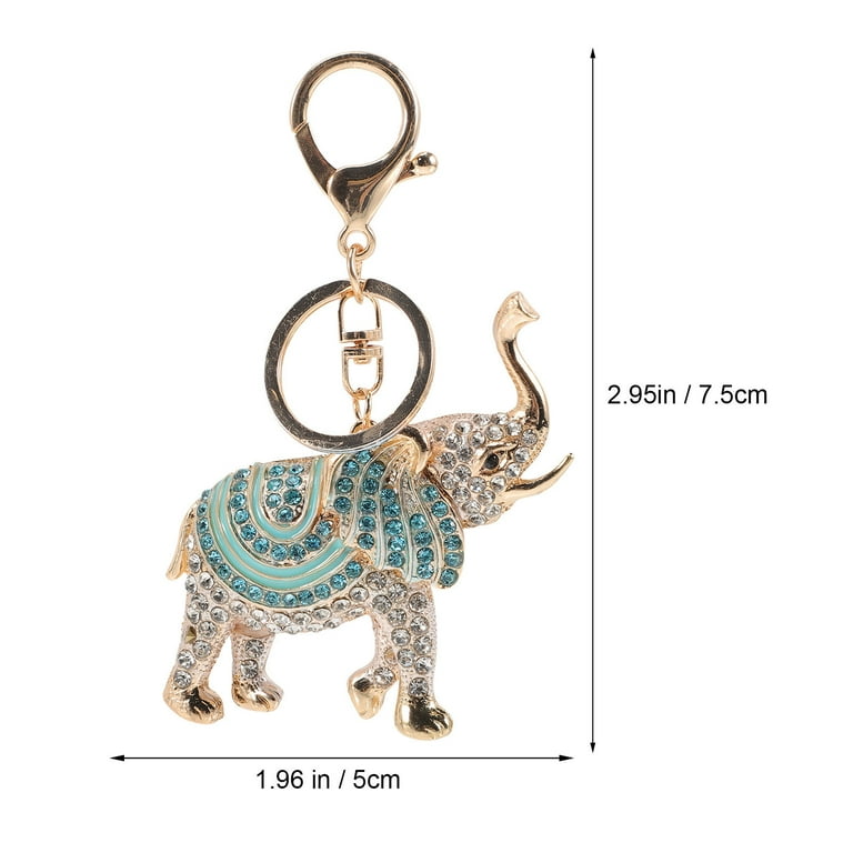 Homoyoyo Rhinestone Elephant Keychain Premium Alloy for Handbags - Main Image