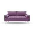 thumbnail image 3 of Pemberly Row Contemporary 70" Upholstered Velvet Sofa in Purple, 3 of 5