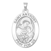 Picturesongold.Com Saint Anthony Religious Medal - 2/3 x 3/4 inch Size of Nickel, Sterling Silver