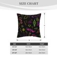 thumbnail image 2 of Housses de Coussin Décoratives en Velours Lot de 2, Housse de Coussin Carrée Douce avec Fermeture Éclair Invisible Impression Graffiti Colorée Amusante, 16"x16 Pouces, 2 of 6