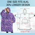 thumbnail image 4 of Oversized Wearable Blanket Hoodie,Purple Butterfly Pattern Sherpa Blanket Hoodie with Super Pockets,Super Warm Fuzzy Pullover for Women & Men, 4 of 6