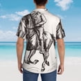 thumbnail image 3 of Lsque Cowboy Ride A Horse pattern Hawaiian Shirt for Men, Unisex Summer Beach Casual Short Sleeve Button Down Shirts-Medium, 3 of 9