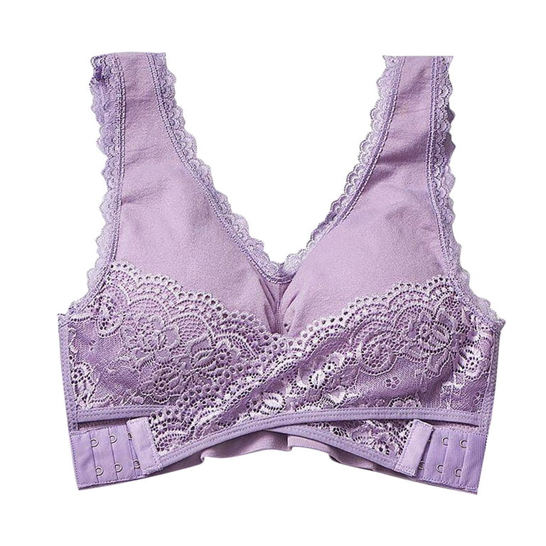 Bigersell Wireless Everyday Bra Women Solid Color Lace Comfortable