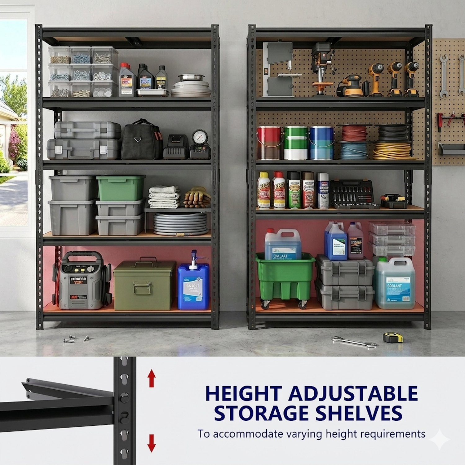 uberlyfe 5-Tier Heavy-Duty Metal Garage Shelves, 2400 Lbs photo 5