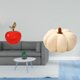 thumbnail image 2 of Escultura De Fruta De Cerámica Con Forma De Figura Decorativa Para Cafetería, Estudio, Sala De Estar, Decoración De Vacaciones, Con Almohada De Calabaza De Peluche, Cojín Para Sofá, Cama,, 2 of 8
