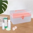 thumbnail image 3 of Xuanheng Nail Art Storage Case Transparent with Compartments Two Tier Container Organizer orange, 3 of 8