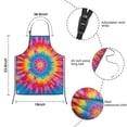 thumbnail image 3 of Colorful Tie Dye Mandala Pattern Kids Aprons for Girls and Boys,Adjustable Neck Strap Toddler Aprons for Kids Cooking Baking, 3 of 6