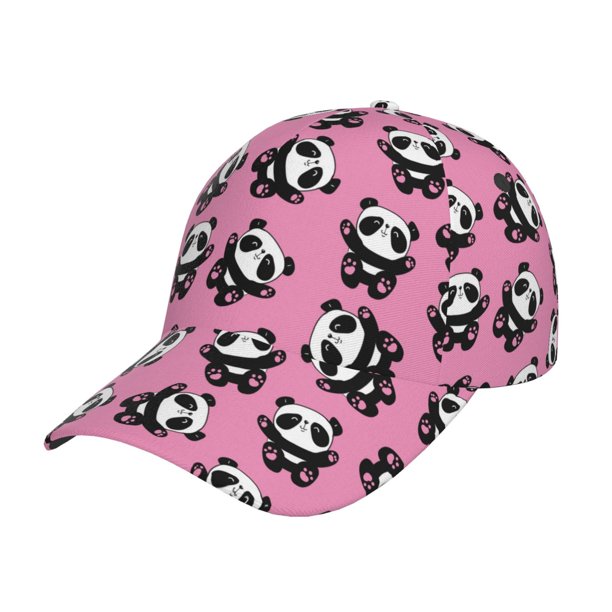 Balery Cute Panda Gorra de béisbol de tamaño ajustable para correr, entrenar y actividades al aire libre. Gorra de papá para todas las estaciones.