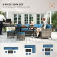 thumbnail image 4 of Outsunny 6 Pieces Patio Dining Set Wicker Outdoor Furniture Set, 4 of 10