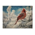 thumbnail image 3 of Designart "Winter Wonderland Cardinal Red Bird in Canada II" Animals Print on Natural Pine Wood, 3 of 5