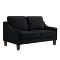 thumbnail image 5 of Modern Loveseat sofa for Living Room, Upholstered Velvet Small Couch with Wooden Legs for Livingroom Bedroom, Black, 5 of 6
