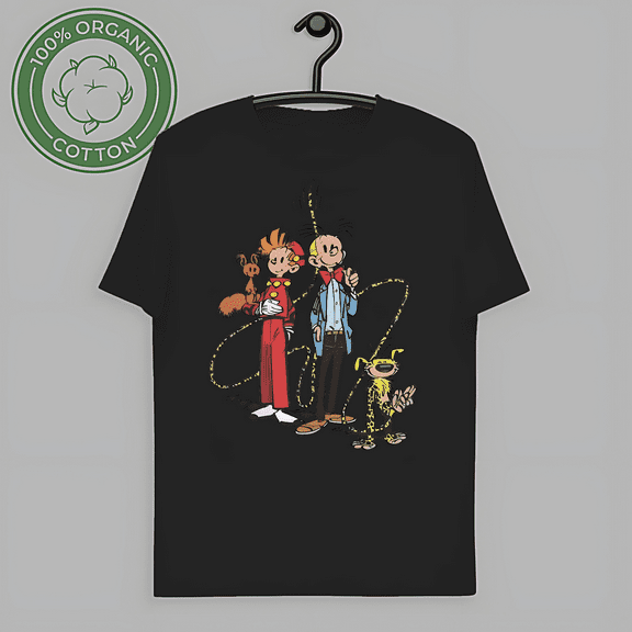 Marsupilami & Spirou Men's T Shirts Casual Tees Short Sleeve Crew Neck T-Shirts-TH66669