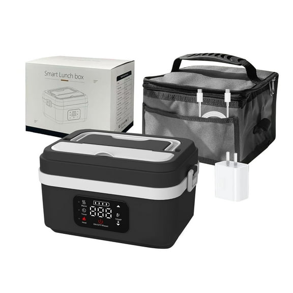 Cordless Electric Lunch Box For Adults, 16000mAh Rechargeable Self-Heating Lunch Box Food Warmer With Timer & Adjustable Heating, 34oz/1L Container With Insulat,A