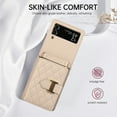 thumbnail image 5 of ELEHOLD for Samsung Galaxy Z Flip 4 Crossbody Wallet Case with Card Holders Luxury Soft PU Leather Shockproof Protective Cover with Shoulder Strap for Samsung Galaxy Z Flip 4 for Girls Women,Beige, 5 of 11