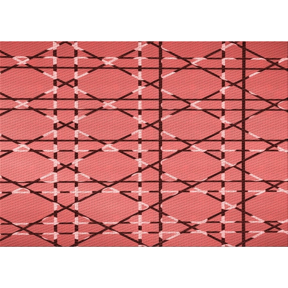 Ahgly Company Machine Washable Indoor Rectangle Transitional Red Area Rugs, 2' x 4'