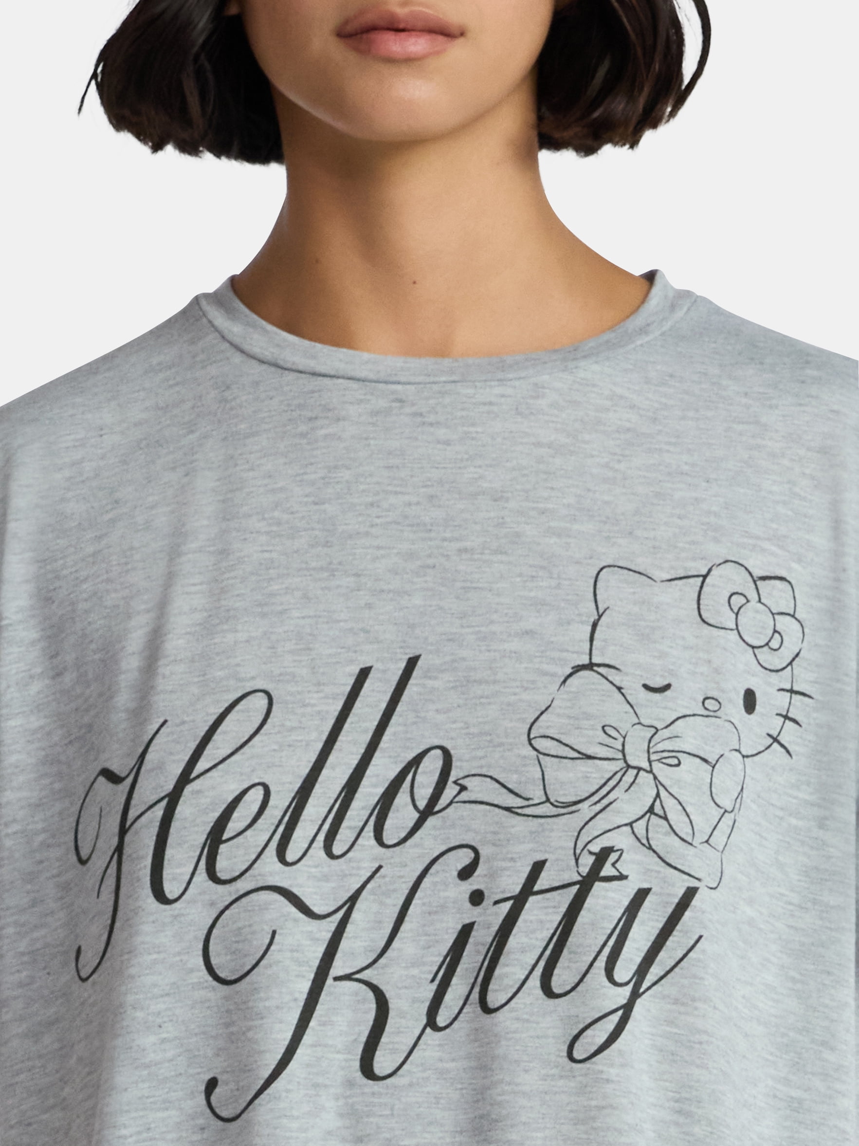 Hello Kitty Women’s Tee and Pajama Set from Grayson Social, 2-Piece, Sizes S-3X
