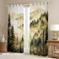 thumbnail image 2 of Manfei Jungle Tree Curtains Pack of 2 (42x84 Each) for Adult, Rustic Farmhouse Curtains Blackout, Yellow Watercolor Artwork Bedroom Curtains, Living Room Curtains Decor, 2 of 6