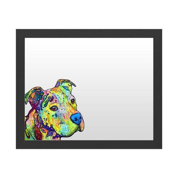 Dry Erase Marker Board with Printed Artwork - Dean Russo 'Thoughtful Pitbull III' White Board - Ready to Hang