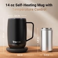 thumbnail image 2 of Tronco Temperature Control Heated Coffee Mug 14 oz â Rechargeable Self-Heating Coffee Cup with Lid â Manual Control, 3 Modes, 130 Min Battery Life, Auto Shut-Off (White), 2 of 9