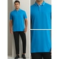 thumbnail image 4 of INSPIRE CHIC Mens Short Sleeve Contrast Color Summer Golf Formal Business Polo Shirts S Blue, 4 of 6