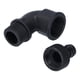 thumbnail image 5 of Juego de 2 conectores de codo, adaptadores de manguera adaptables y duraderos con conector de boquilla para jardín y exterior (codo direccional G3/4, rosca hembra y macho)., 5 of 14