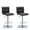 Black, variant on CorLiving Hudson Modern Black Faux Leather Square Adjustable Swivel Bar Stools with Backs - Barstool Set of 2, Stylish Kitchen Stools, Comfortable Bar Chairs for Home, Pedestal Base