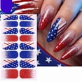 thumbnail image 4 of FEOLGEHLY 4th of July Press on Nails Short for Women, Cute Short Square Nail Polish Strips, 16 Sizes Safe Adhesive Wraps, Waterproof Long-Lasting, Perfect for Independence Day Events DIY Manicure, 4 of 5