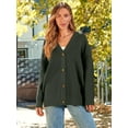 thumbnail image 2 of GHSDFBB Women's Cardigan 2023 Open Front Oversized Button Lightweight Sweaters V Neck Loose Cardigans Knit Outwear, 2 of 7