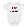 thumbnail image 1 of I Heart Cookie Love Food Funny Baby Bodysuits, 1 of 5