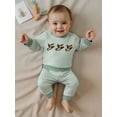 thumbnail image 3 of Rovasas Boy Fall 2Pcs Pants Set Long Sleeve Duck Embroidery Tops Striped Pants, 3 of 9