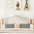 thumbnail image 5 of Llinc Store Classic Wooden Bed Queen Size with Upholstered Headboard And Panel Footboard, with Two Bed Rail Support Feet And Central Platform Support Feet (White), 5 of 8
