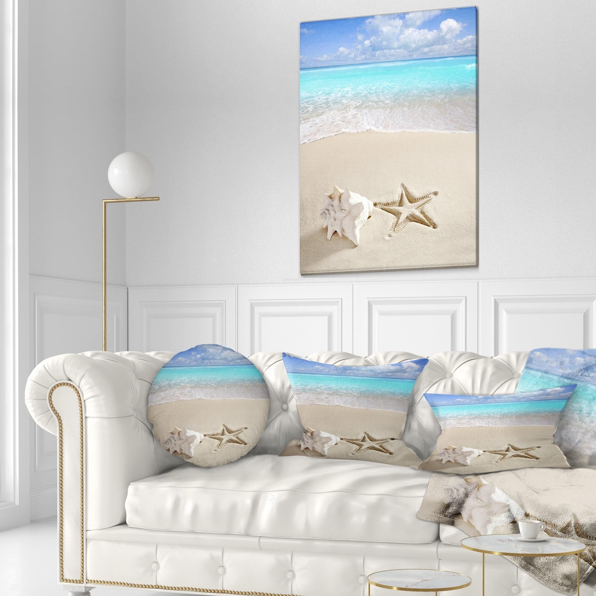 Designart CU8861-16-16-C Caribbean Starfish Beach Photography Throw Pillow 16