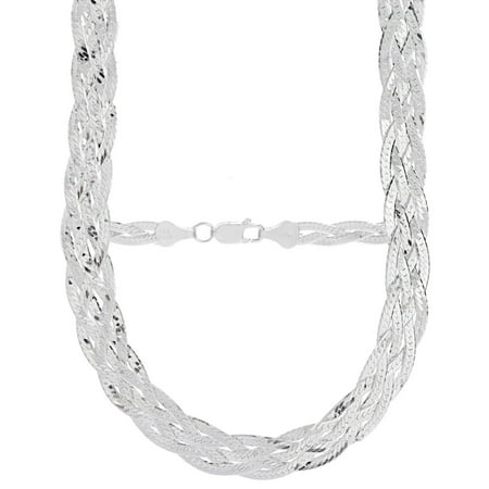 PORI Jewelers Italian Sterling Silver 5-Row Braided Necklace, 18