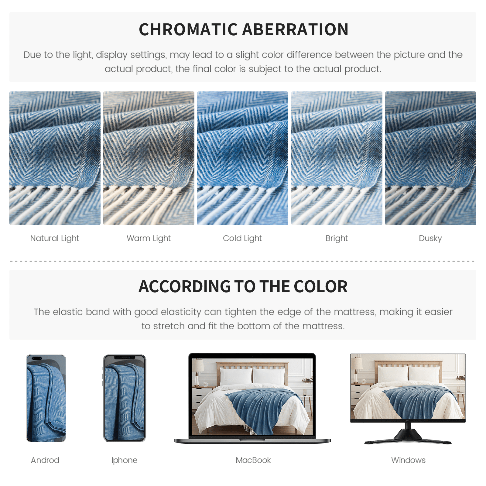 Bourina Herringbone Navy Throw Blanket for Couch, Suitable for Adult, Soft and Lightweight, 50"x 60"