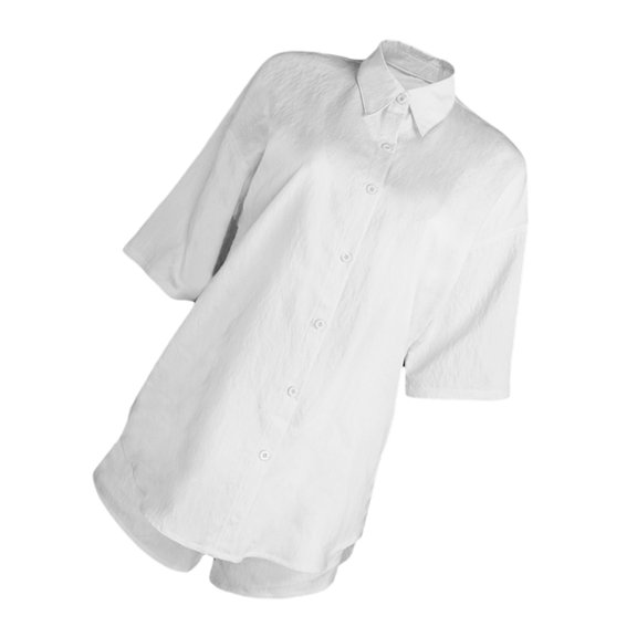 MERRYHAPY 2pcs Oberteil Damen Sommer Shorts Suit Spandex White Daily Wear Casual Activities