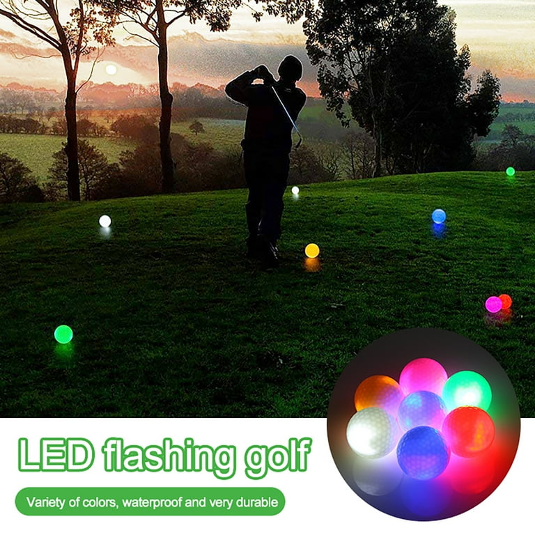 THIODOON Glow Golf Ball for Night Sports Super Bright LED Golf Balls Glowing in The Dark Golf Ball Long Lasting Light Up Golf Ball (6 Pack)