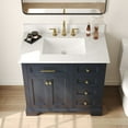 thumbnail image 5 of 36" Bathroom Vanity Ceramic Sink Top with Backsplash, Pre-assembled Bathroom Cabinet Navy Blue, 5 of 15