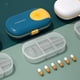 thumbnail image 5 of Caja de almacenamiento de medicamentos de 4 rejillas con cortador de pastillas, organizador semanal de pastillas de ABS para viajes. Azul, 5 of 9