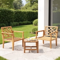 GVN Outdoor Kitchen Chair, Dinner Chairs,Teak Wood Slatted Patio Chair Armchair with Cozy Backrest and Armrests