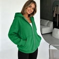 thumbnail image 5 of longantii Zip Up Hoodie For Women 2026 Y2k Lightweight Jacket wih Pockets | Women Casual Hoodies Lightweight Fall Winter Jackets Long Sleeve Full Zip Sweatshirt with Hood Green XXL, 5 of 6