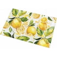 thumbnail image 2 of Shag Bath Rugs Yellow Lemon Green Leaves Plush Soft Fluffy Doormat Floor Carpet,Non-Slip Living Room Bedroom Kitchen Entryway Door Mats Summer Fruit Watercolor Plant, 2 of 6